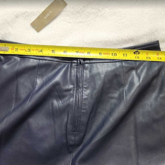 New women's 00 J Crew A-Line midi skirt in Navy faux leather - Picture 8 of 9